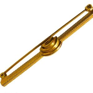 Monet Gold Art Deco Vintage Bar Brooch Pin Jewelry